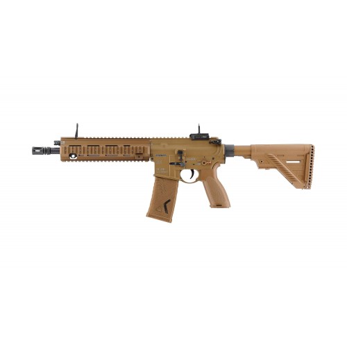 H&K HK416 A5 (2023 ver.) (AEG) (Teal Brown), H&K's HK416 is an extremely popular rifle, and it may look familiar - it is based upon the venerable AR-15 (M4) platform, but improved in every way